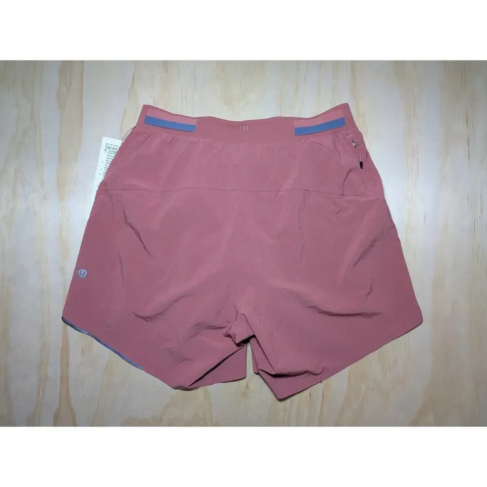 Lululemon Men's Small Fast Free Short 6” Lined Mesh Fabric OOM Brier Rose NEW